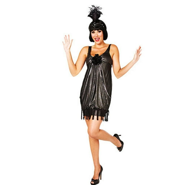 Disguise Womens Black Flapper Costume with Dress & Headpiece S (4-6) -  