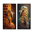 thumbnail image 2 of Designart "Bees at Home" Bee Framed Wall Art Set Of 2 - Yellow Animals Frame Gallery Set For Office Decor, 2 of 6