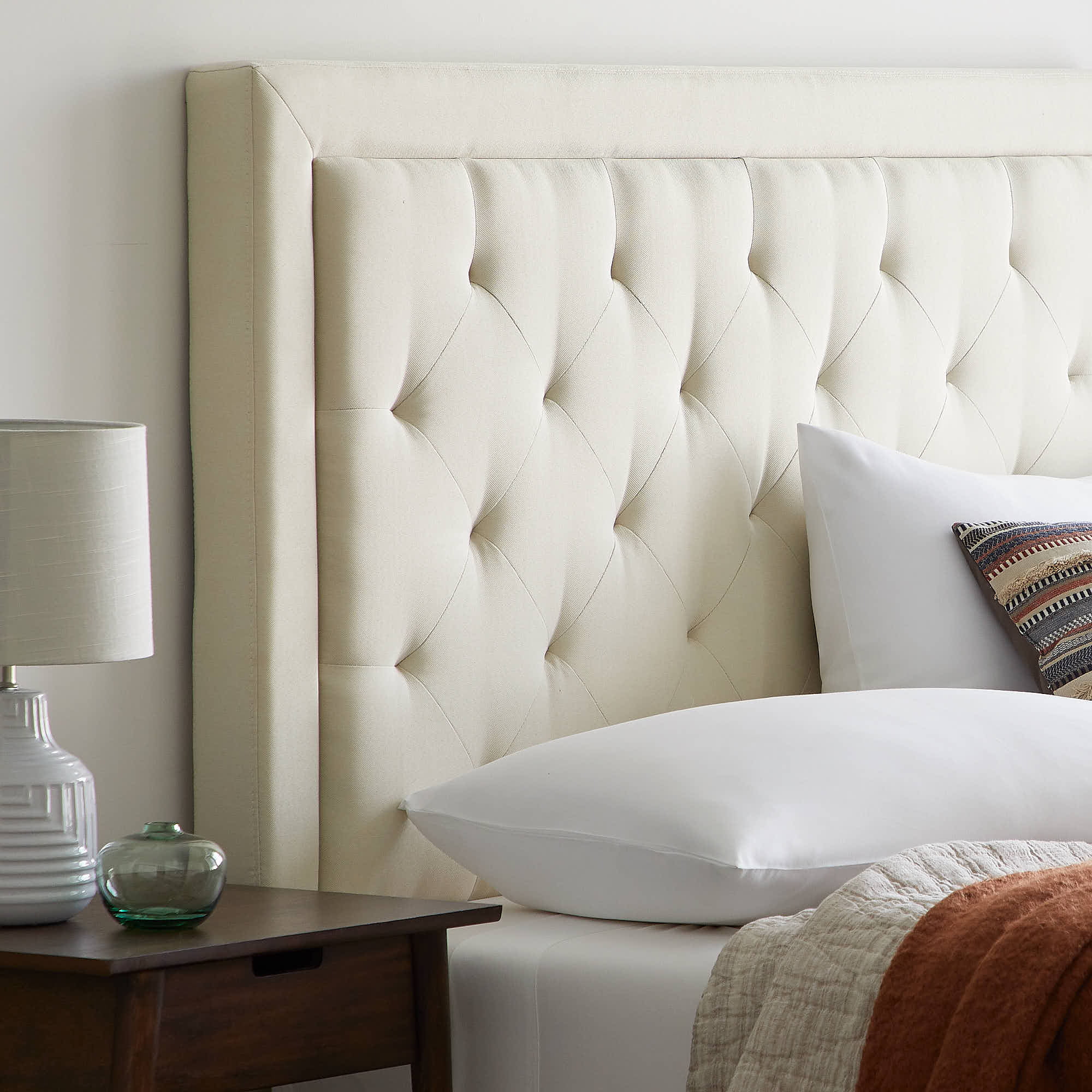 Rest Haven Upholstered Headboard with Diamond Tufting and Rectangle ...