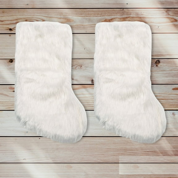 Lexi Home 15” 3 Pc Set Christmas Stocking - White Santa Friends