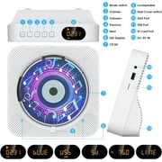 Qoosea CD Player with Speakers Bluetooth Desktop CD Players for Home Radio CD Player with Remote Control HiFi Speakers Dust Cover LED Screen Timer Supports AUX USB TF Card Playback