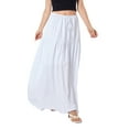 thumbnail image 5 of Elippeo Women Loose A-Line Skirt Solid Color Casual Summer Elastic Drawstring Skirt for Beaches Club Streetwear, 5 of 9