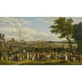 thumbnail image 2 of William Turner De Lond 18x12 Black Ornate Wood Framed Double Matted Museum Art Print Titled - Fairground Scene, 2 of 5