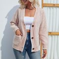 thumbnail image 2 of Tiqkatyck Trench Coat Women's Contrasting Button Pocket Fall/Winter Sweater Cardigan Jacket Plus Size Tops Clearance Long Sleeve Tops Pink M, 2 of 5