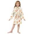 thumbnail image 6 of FORMRS Niños Bathrobe Unisex Hooded Robe Soft Plush Pajamas Sleepwear, Size 2-3T, Beige Autumn Leaves, 6 of 7