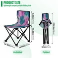 thumbnail image 3 of 600D Oxford Camping Chair Portable Foldable Chair Supports 220 lbs for Picnic, Fishing, Backpacking Pink and Teal Tie-dye, 3 of 8