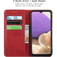 thumbnail image 2 of for Galaxy A32 5G Wallet Case,Premium PU Leather Flip Folio Case,Card Slots,Cash Pocket,Kickstand,Magnetic Closure TPU Shockproof Interior Protective Case for Samsung Galaxy A32 5G,Red, 2 of 15