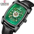 thumbnail image 2 of CHENXI Top Brand Business Men Watches Square Dial Automatic Luminous Clock Leather Hollow carved Design Mens Wrist Watch Relogio, 2 of 7