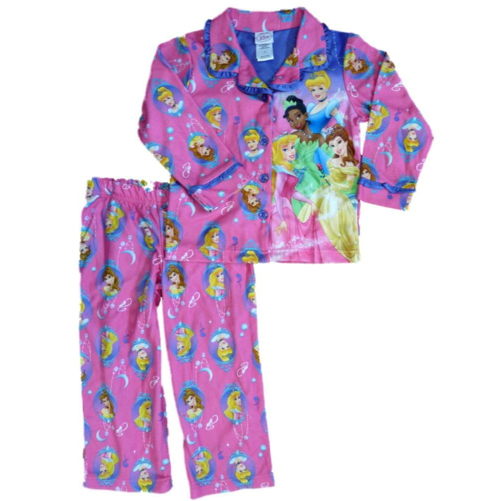 Disney - Disney Girls Pink Princess Flannel Pajamas PJS Pajama 2 Piece Sleep Set - Walmart.com