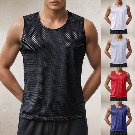 Men's Reversible Basketball Blank Mensh Team Uniform Custom Basketball Shirts Quick Drying Sleeveless Tank Top