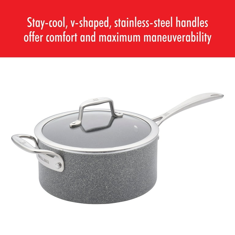 ZWILLING Vitale 4-qt Aluminum Nonstick Saucepan with Handle helper and Lid
