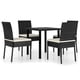 thumbnail image 1 of Conjunto de comedor para jardín Casafoyer de ratán sintético negro, 5 piezas, 1 of 5