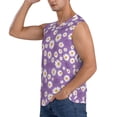 thumbnail image 3 of Lsque Daisies Flowers Print Men's Cotton Blend Sleeveless Muscle Shirts (S-3XL)- Moisture Wicking, Odor Protection, UPF 30+,Large, 3 of 8