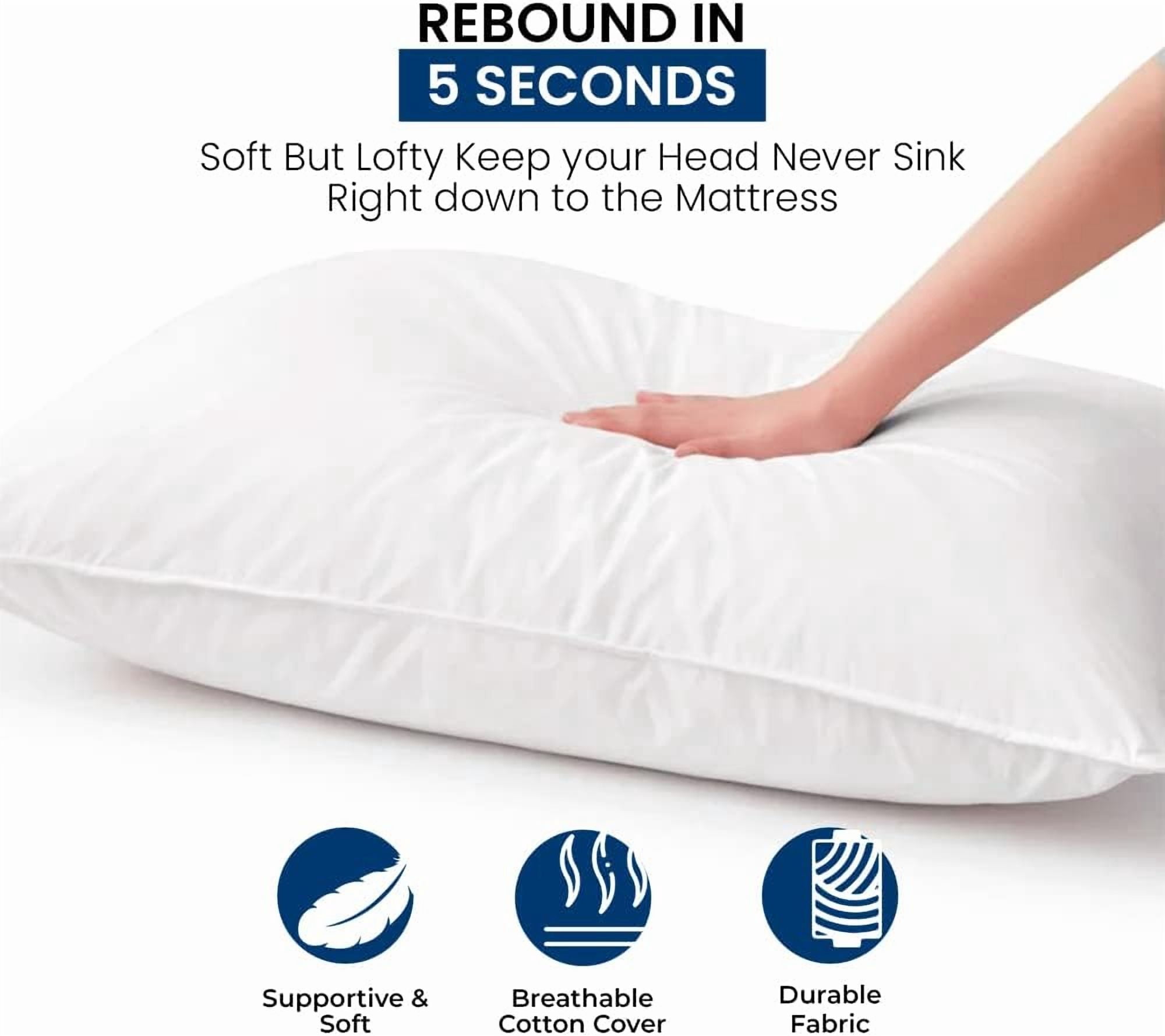 Luxurious Hotel Collection | Down Alternative Pillows Queen Size Set of 2 | Bed Pillows for Sleeping 20" x 28" | Medium Density Side, Back, or Stomach Sleepers Pillow