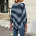 thumbnail image 5 of Bpmpbo Women's Long Sleeve Shirts 2025 New V-neck Button Color Striped T Shirts Pullover Casual Tops Comfortable Breathable Athletic Clothes Irregular Hem Clearance, 5 of 8
