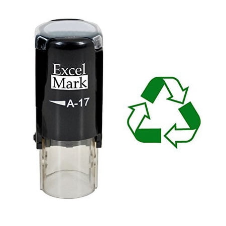 RECYCLE SYMBOL Self Inking Rubber Stamp - Green Ink (ExcelMark A17)