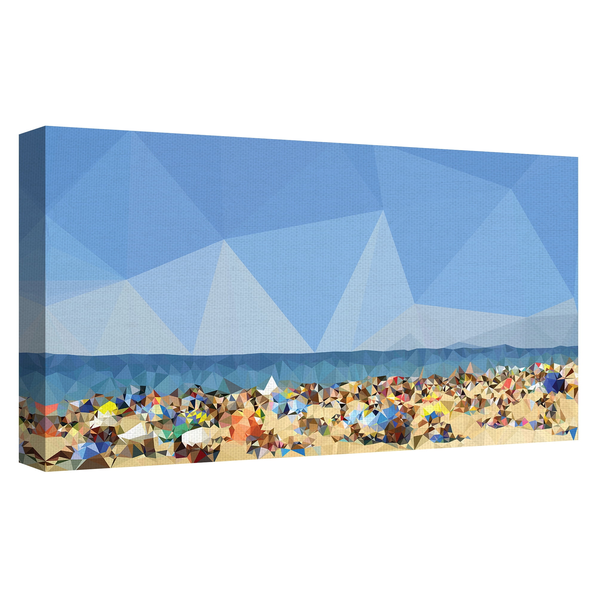 Masterpiece Art Gallery Beach Geometric Fragments C by The Studio Canvas Art Print 24" x 48"
