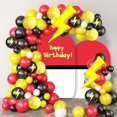 thumbnail image 3 of SINGOMON Ensemble de 121 Pcs d'Arche de Ballons Éclair Jaunes, Kit de Guirlande de Ballons Rouges, Noirs et Jaunes, Ballons en Feuille Éclair, Ballons Imprimés Éclair pour Décorations d'Anniversaire, Décorations de Shower de Bébé, 3 of 6