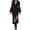Black, variant on Women Going‑Out Collared Half‑Zip Lantern Long Sleeve Slit Maxi Dress Fall