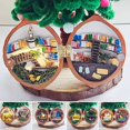thumbnail image 5 of TNOBHG Miniature Walnut Shell Handcrafted Walnut Shell Decoration with Warm Light Tiny World Walnut House Miniature Book Store Mini Library Ornament for Kids, 5 of 8