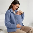 thumbnail image 4 of Baby Wearing Jacket Maternity Winter Clothes Maternity Coats for Women Baby Wearing Jacket Women Winter Warm Fleece Maternity Coats Full Zip 3 In 1 Babywearing Jackets Pregnancy Clothes, Blue-M, 4 of 5