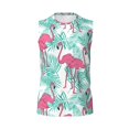 thumbnail image 6 of Lsque Flamingo Print Men's Cotton Blend Sleeveless Muscle Shirts (S-3XL)- Moisture Wicking, Odor Protection, UPF 30+,, 6 of 8