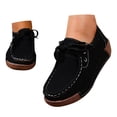 thumbnail image 3 of AUDeals Women’s Round Toe Wedge Loafers Work Shoes Non Slip Suede Platform Sneakers Arch Support Driving Dress Shoes (Black, 8.5), 3 of 8
