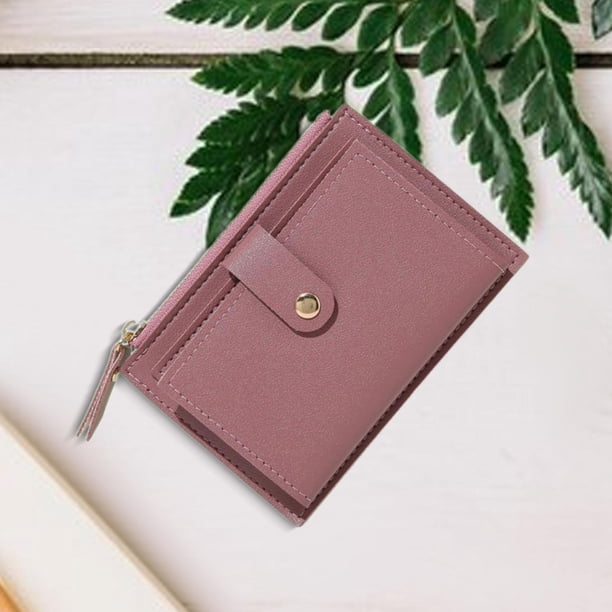 PORRASSO Women’s Bifold Wallet – PU Leather, 8 Card Slots, Coin Pouch, Compact Red Purse
