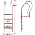 thumbnail image 6 of Aqua Select Hi-Rise Reverse Bend Stainless Steel In-Pool Ladder with Steel Steps, 6 of 7
