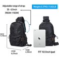 thumbnail image 2 of 12.6 x 7.87 x 3.15 inchesCamouflage BlackMochila bandolera pequeña con bandolera para hombres y mujeres, mochila ligera con una correa, mochila para senderismo, caminar, andar en b, 2 of 3