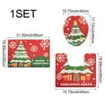 thumbnail image 4 of 3pcs Christmas Bathroom Mat Sets Floor Mat U-Shaped Toilet Floor Mat Toilet Seat Cover Anti Slip Bath Rugs Decoration, 4 of 7