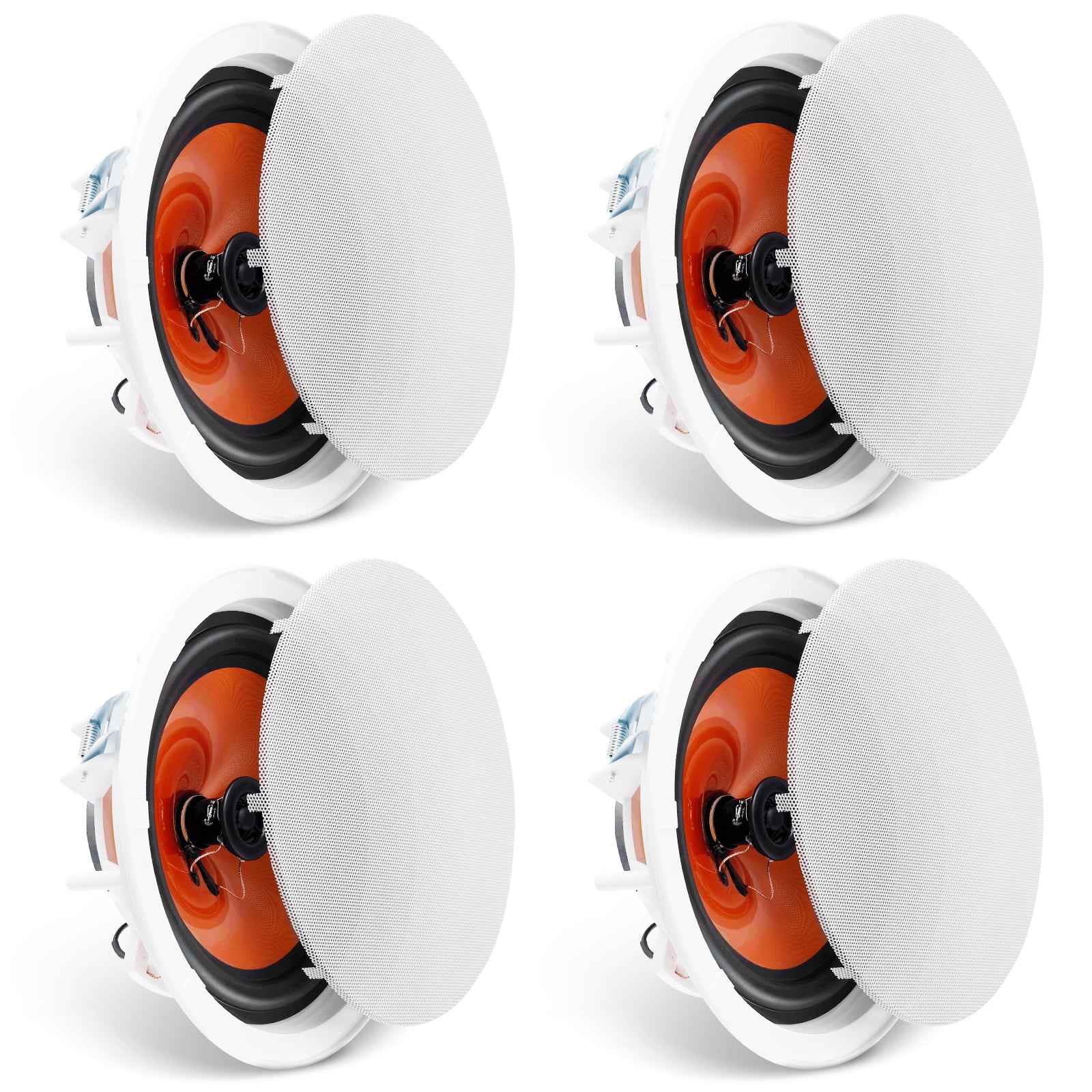 VEVOR 4 PCs 8 Inch in Ceiling Speakers, 100-Watts, Flush Mount Ceiling & in-Wall Speakers System with 8ΩImpedance 89dB Sensitivity, for Home Kitchen Living Room Bedroom or Covered Outdoor Porches
