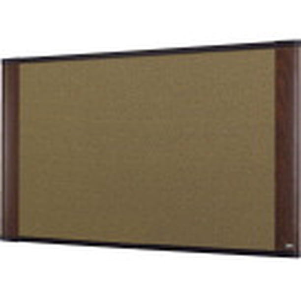 3M Cork Bulletin Board, 72" x 48", Aluminum Frame w/Mahogany Wood