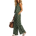 thumbnail image 6 of Muscularfit Polka Dot Set Matching Sets Women Clothing Summer Travel Sets Palazzo Sets Sleeveless Crew Neck Green Wide-Leg Womens Outfit Sets,L, 6 of 6