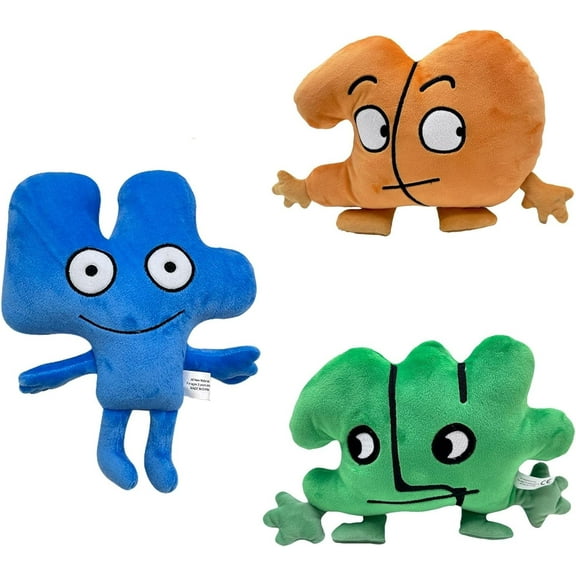 Ciky BFDI Plushies Battle for Dream Island Numbers Plush Toy for Boys Girls Cartoon Stuffed Animal Doll Birthday Christmas Gift for Fans Kids (4 Blue),3 Pcs,Game