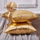 thumbnail image 2 of Eucior Fundas De Almohada Decorativas Doradas De 24 X 24, Fundas De Almohada Decorativas, Modernas Fundas De Cojín Metálicas Brillantes, Cojines Para Cama, Sofá, Almohadas Doradas, 2 of 5