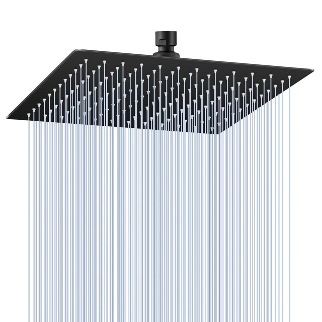 Alcachofa de ducha KINLIV negro mate 30 cm Rainfall 304