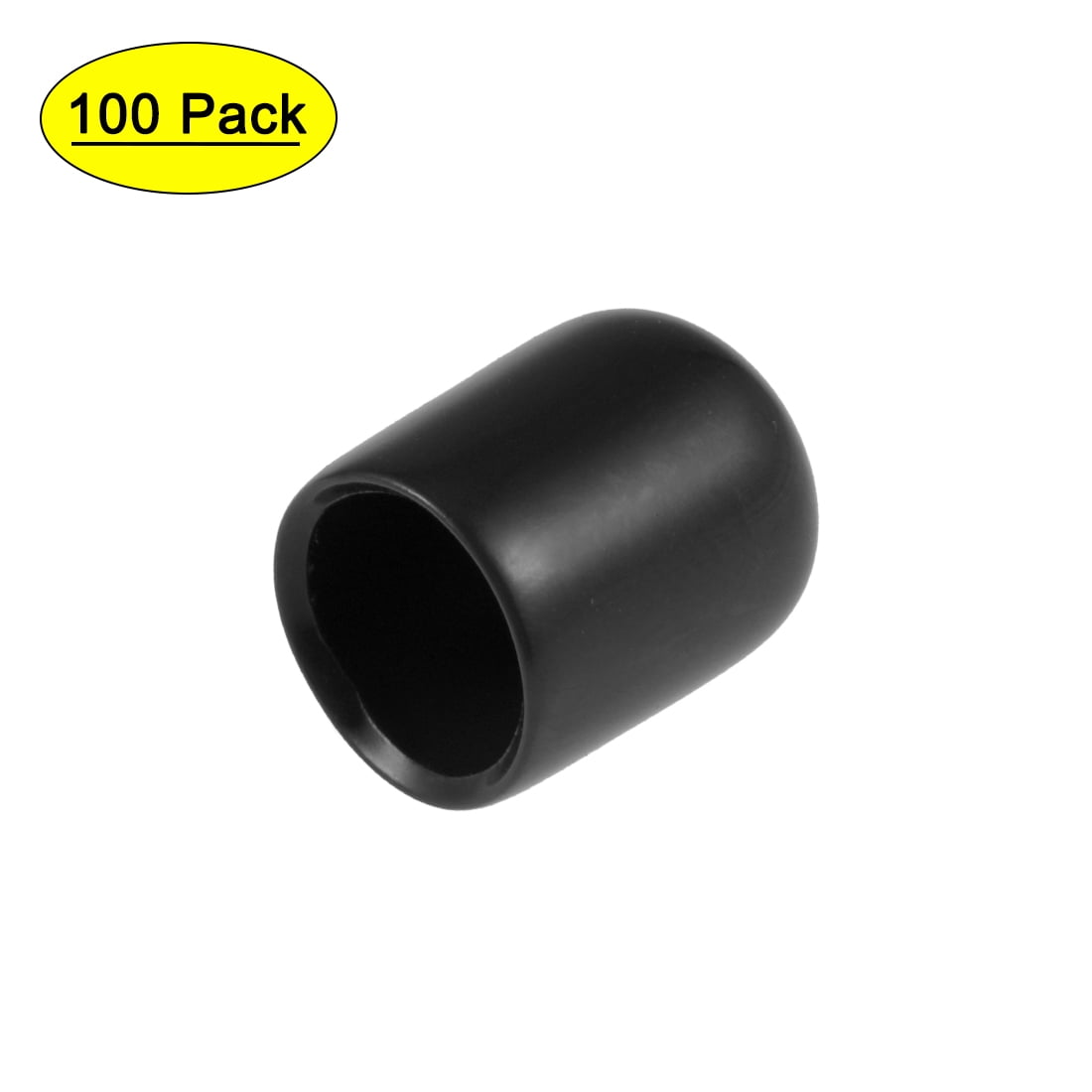 uxcell 100Pcs 5mm Inner Dia PVC Flexible Vinyl End Cap Screw Thread Protector Cover Black 