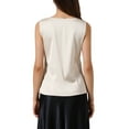thumbnail image 3 of INSPIRE CHIC Satin Tank Tops for Women's V Neck Dressy Casual Sleeveless Silk Camisole Top S Champagne, 3 of 6
