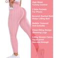 thumbnail image 5 of QRIC Hi-Waist Tummy Control Leggings Textured Scrunch Butt Yoga Pants With Pockets Gym, Running, Workout Leggings, 5 of 6