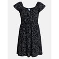 thumbnail image 6 of Time and Tru Women's Tie Waist Mini Dress with Flutter Sleeves, Sizes XS-XXXL, 6 of 6