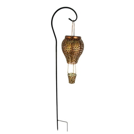 

Solar Lawn Lamp Wrought Iron Hollow Hot Balloon Garden Decoration Landscape Lantern Projection Lamp