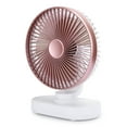 thumbnail image 4 of Mini ventilador de escritorio USB de 4 velocidades, pequeño, recargable, para el hogar, la oficina, escritorio, silencioso, ventiladores de mesa con vibración, oro rosa, 4 of 12