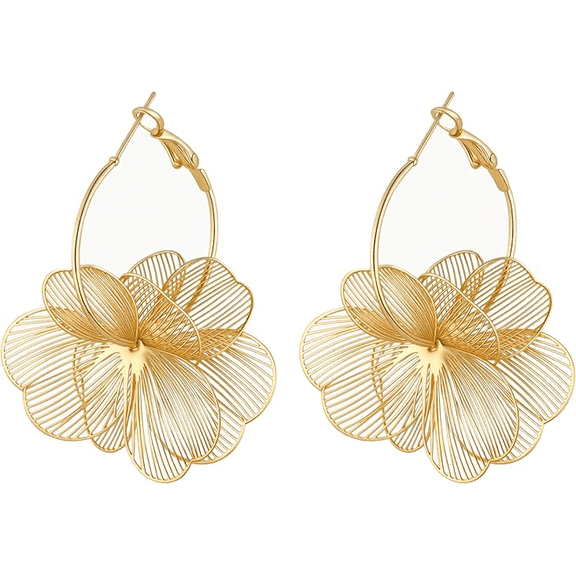 Earrings for Women Statement Trendy Hoop Earring Floral Drop Earrings Jewelry