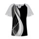 thumbnail image 3 of Mujeres Tops Casual verano encaje manga corta Split cuello túnica impresa camisetas camisetas Tops OAVQHLG3B Store lin121212, 3 of 4