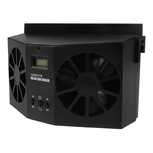 FENGGUIQU Vehicle Window Fan Black ABS Solar Powered For Car Owners 1Pcs
