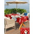 thumbnail image 4 of Outdoor Tablecloth with Umbrella Hole and Zipper, Christmas Red Rectangle Table Cloth 54x80 Inch Waterproof Tablecloth, Cute Snowman Xmas Balls Winter Snowflake Picnic Table Cover for Patio Camping, 4 of 7