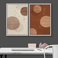 thumbnail image 3 of IDEA4WALL Framed Wall Art Print Set Brown and Tan Striped Circles with Paint Splatter Abstract Shapes Modern Contemporary for Living Room, Bedroom, Office - 16"x24"x2 White, 3 of 5