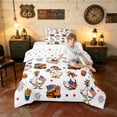 thumbnail image 3 of Manfei Funny US Flag Duck Twin Comforter Sets, Fast Food Bedding Set, Red White Blue, Polka Dots Reversible 2 Pieces, 1 Comforter and 1 Pillowcase, 3 of 6