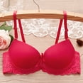 thumbnail image 2 of Bigersell Push-Up T-Shirt Bra Women Lace Backless Anti-Light Bottoming Wrapped Chest Vest Underwear Women Size Padded Bra With Straps, Style 81, Red 38B, 2 of 2